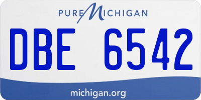 MI license plate DBE6542