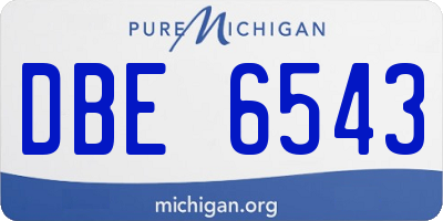 MI license plate DBE6543