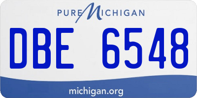 MI license plate DBE6548