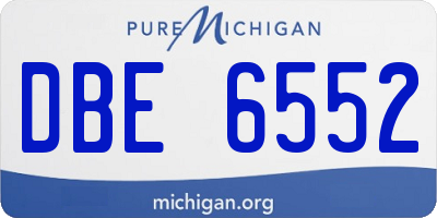 MI license plate DBE6552