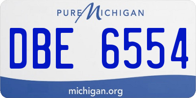 MI license plate DBE6554