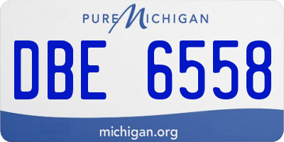 MI license plate DBE6558