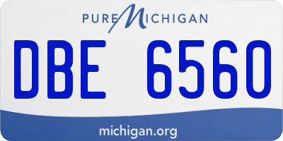 MI license plate DBE6560