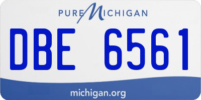 MI license plate DBE6561