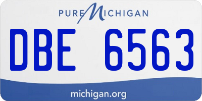 MI license plate DBE6563