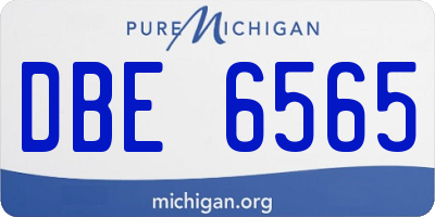 MI license plate DBE6565