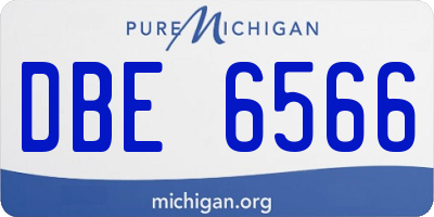 MI license plate DBE6566