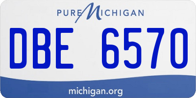 MI license plate DBE6570