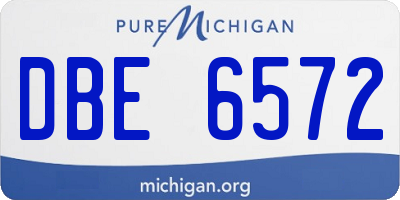 MI license plate DBE6572