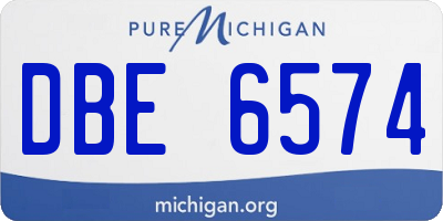 MI license plate DBE6574