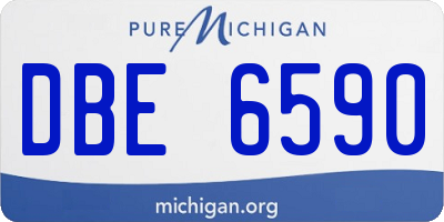 MI license plate DBE6590