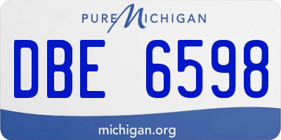 MI license plate DBE6598