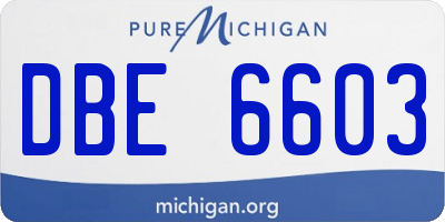 MI license plate DBE6603