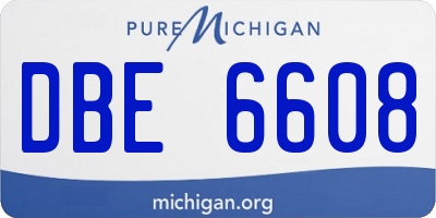 MI license plate DBE6608