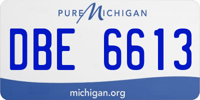MI license plate DBE6613