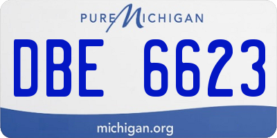 MI license plate DBE6623