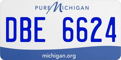 MI license plate DBE6624