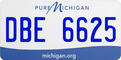 MI license plate DBE6625