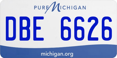MI license plate DBE6626