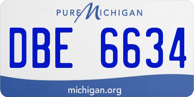 MI license plate DBE6634