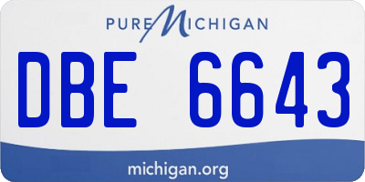 MI license plate DBE6643