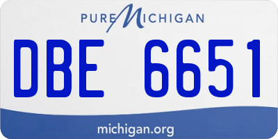 MI license plate DBE6651