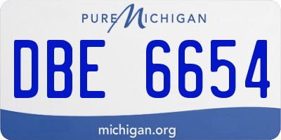 MI license plate DBE6654
