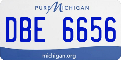 MI license plate DBE6656
