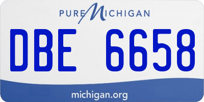 MI license plate DBE6658