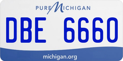 MI license plate DBE6660