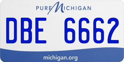 MI license plate DBE6662
