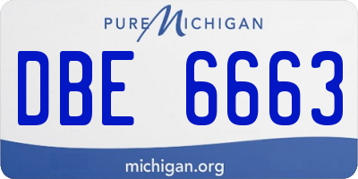 MI license plate DBE6663