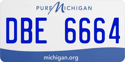 MI license plate DBE6664