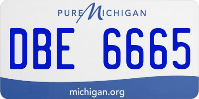MI license plate DBE6665