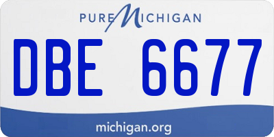 MI license plate DBE6677