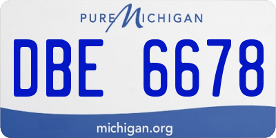 MI license plate DBE6678
