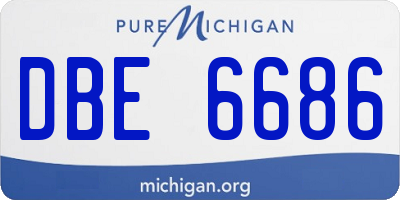 MI license plate DBE6686