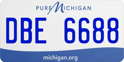 MI license plate DBE6688