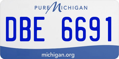 MI license plate DBE6691