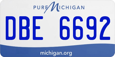 MI license plate DBE6692