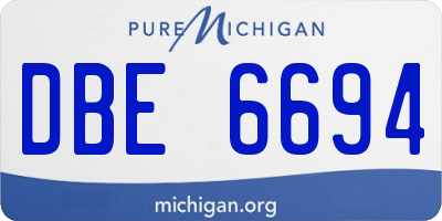 MI license plate DBE6694