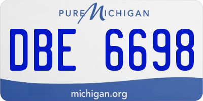 MI license plate DBE6698