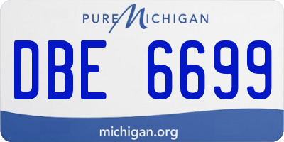 MI license plate DBE6699