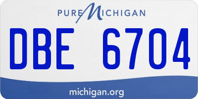 MI license plate DBE6704