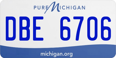 MI license plate DBE6706