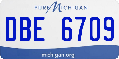 MI license plate DBE6709