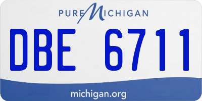 MI license plate DBE6711