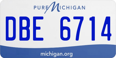 MI license plate DBE6714