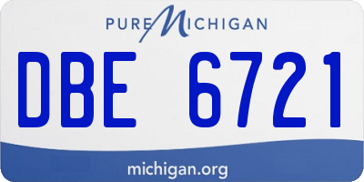 MI license plate DBE6721