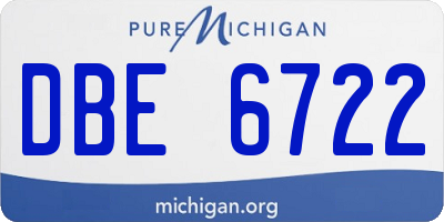 MI license plate DBE6722